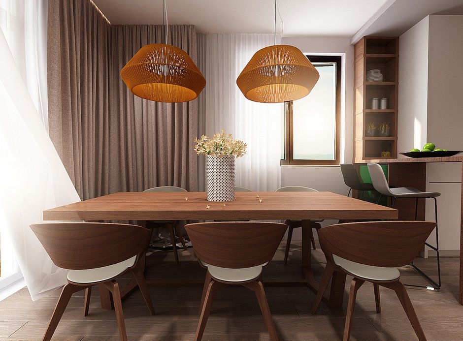 Фотография: Кухня и столовая в стиле Современный, Дом, Проект недели, Дом и дача, мансарда в загородном доме, Самара, Ольга Агапонова, Artek Design Studio, ванная комната в мансарде, деревянная лестница, гардеробная с окном – фото на INMYROOM