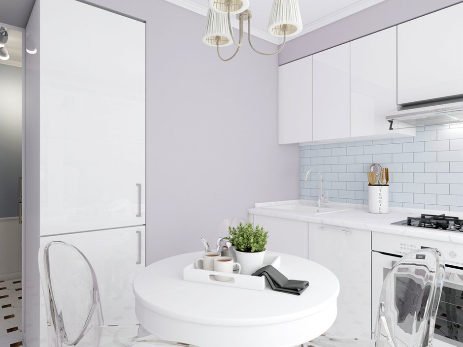 Фотография: Кухня и столовая в стиле Скандинавский, Современный, Квартира, Проект недели, Москва, Яна Волкова, Юрий Волков, Студия Волковых, Панельный дом, 2 комнаты, 40-60 метров – фото на INMYROOM