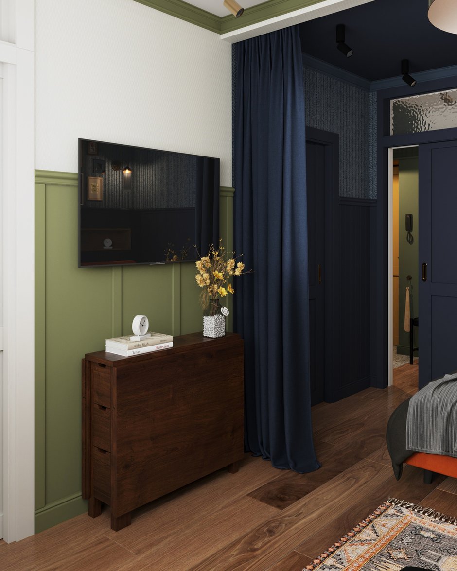 Фотография:  в стиле , Малогабаритная квартира, Квартира, Проект дня, Московская область, Кирпичный дом, 1 комната, до 40 метров, Анастасия Струве, современный с элементами классики и винтажа – фото на INMYROOM