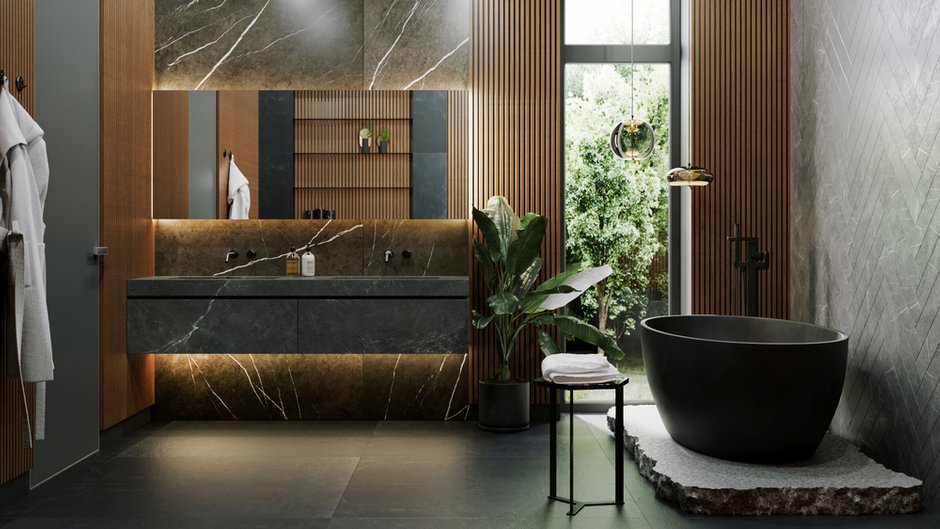 Фотография: Ванная в стиле Эко, Кухня и столовая, Гостиная, Спальня, Современный, Дом, Белый, Проект недели, Черный, Бежевый, Монолитный дом, 4 и больше, Более 90 метров, ПРЕМИЯ INMYROOM – фото на INMYROOM