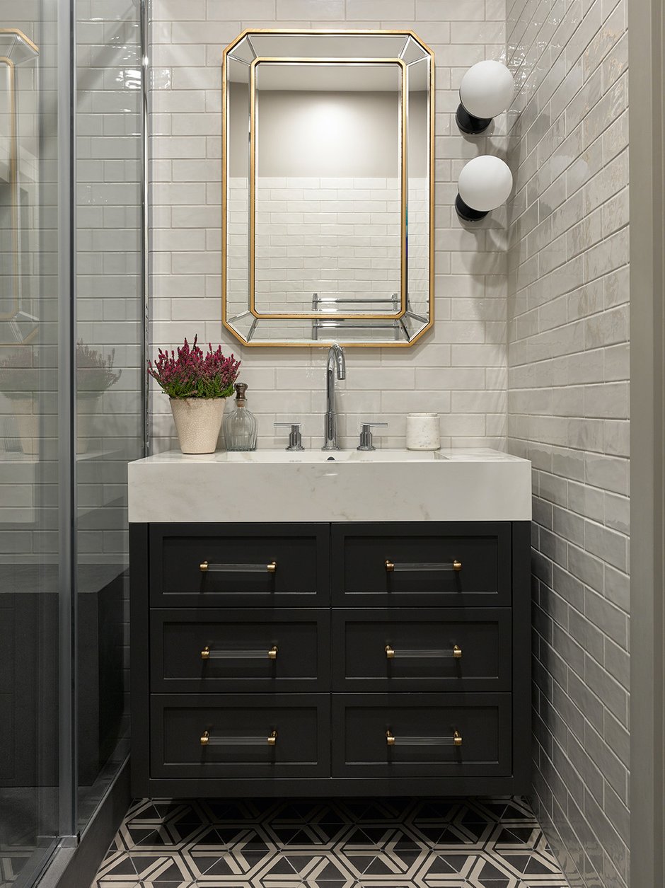 Фотография: Ванная в стиле Эклектика, Современный, Квартира, Проект недели, Москва, 3 комнаты, 60-90 метров, Aiya Design – фото на INMYROOM