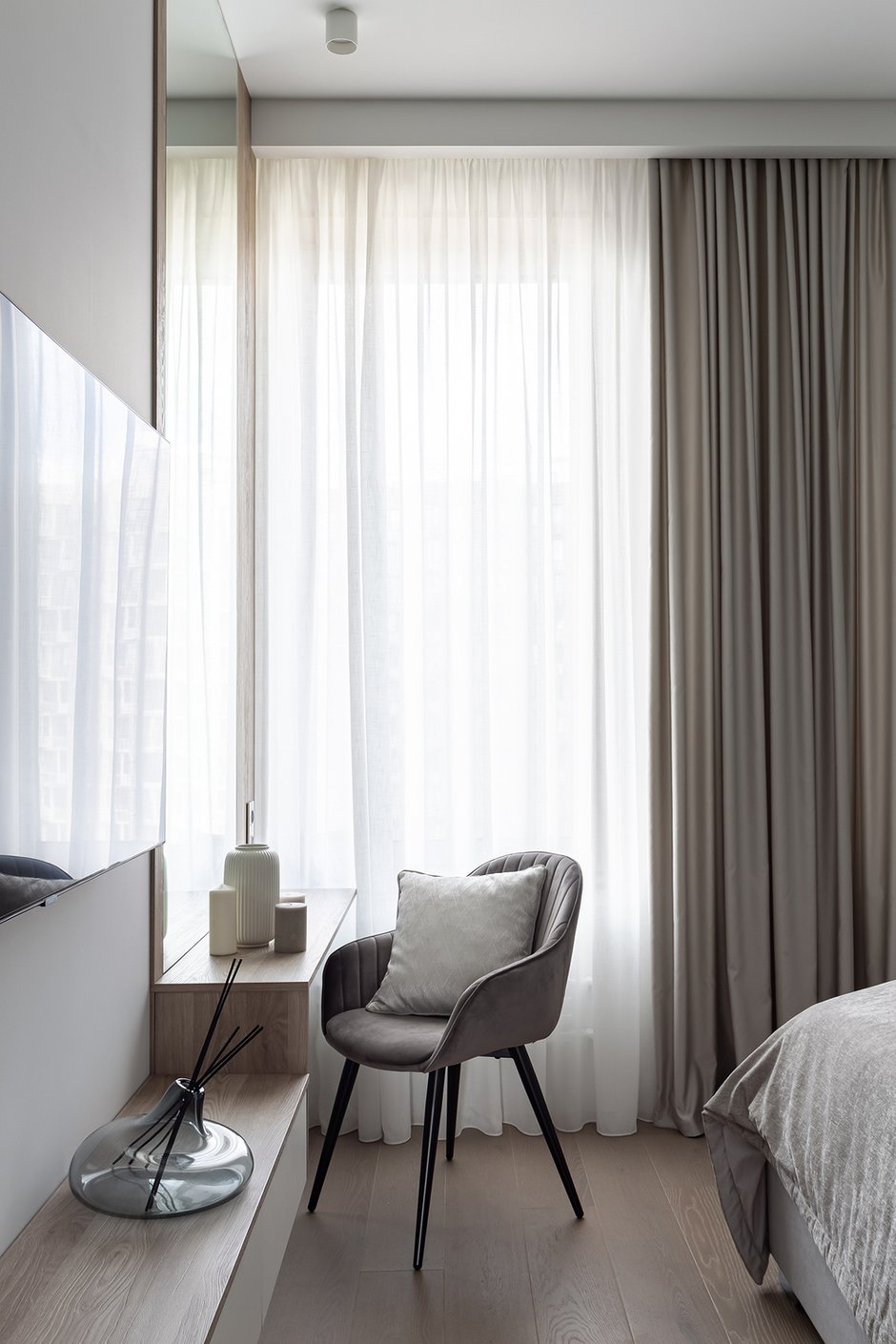 Фотография: Спальня в стиле Современный, Минимализм, Квартира, Проект недели, Москва, 3 комнаты, Более 90 метров, Светлана Гальченко – фото на INMYROOM