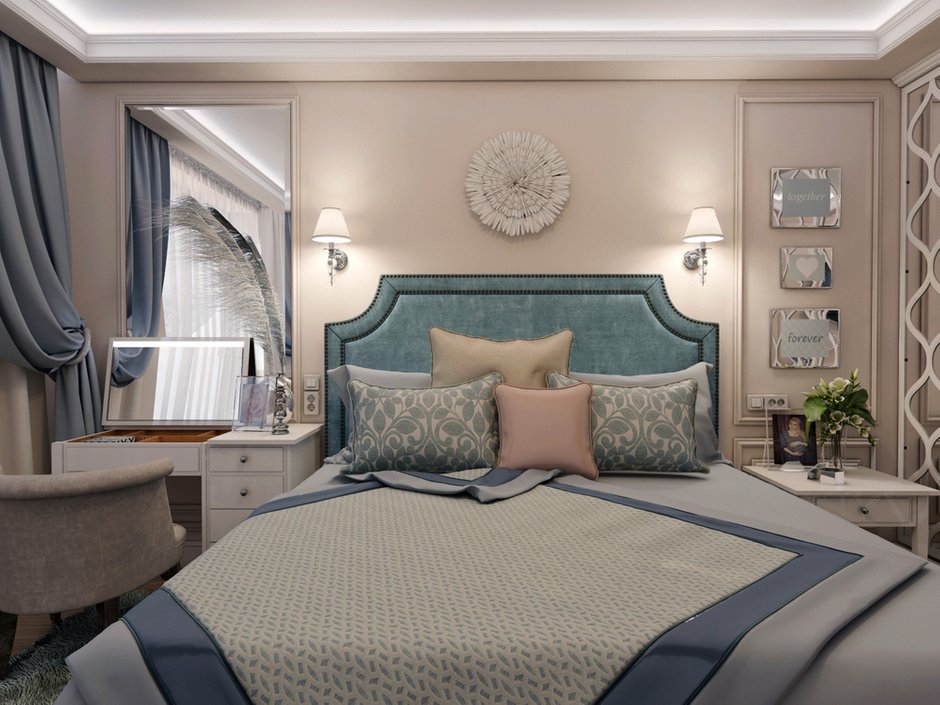Фотография: Спальня в стиле Классический, Современный, Квартира, Проект недели, Красногорск, Московская область, Яна Волкова, Юрий Волков, Студия Волковых, новостройка, Монолитный дом, 3 комнаты, Более 90 метров – фото на INMYROOM