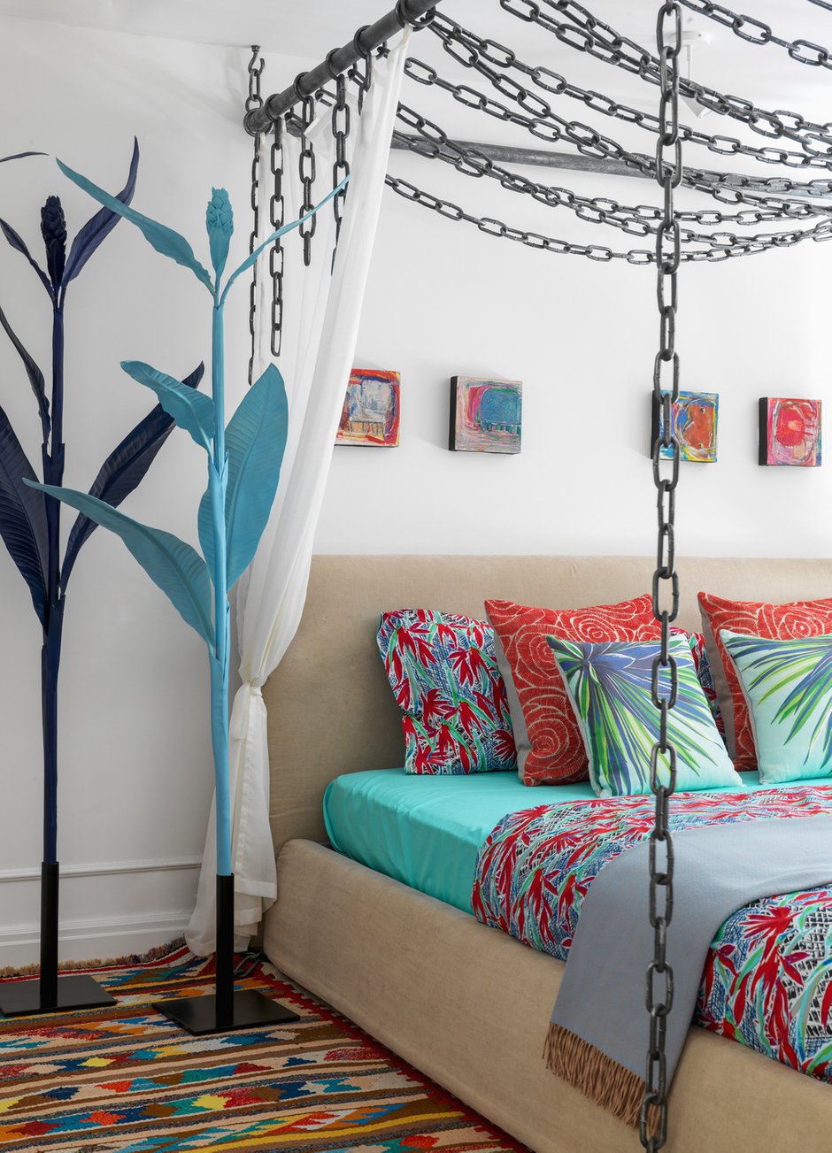 Фотография: Спальня в стиле Эклектика, Лофт, Квартира, Проект недели, Москва, Монолитный дом, Дарья Василькова, 2 комнаты, 60-90 метров, ЖК Гринфилд – фото на INMYROOM