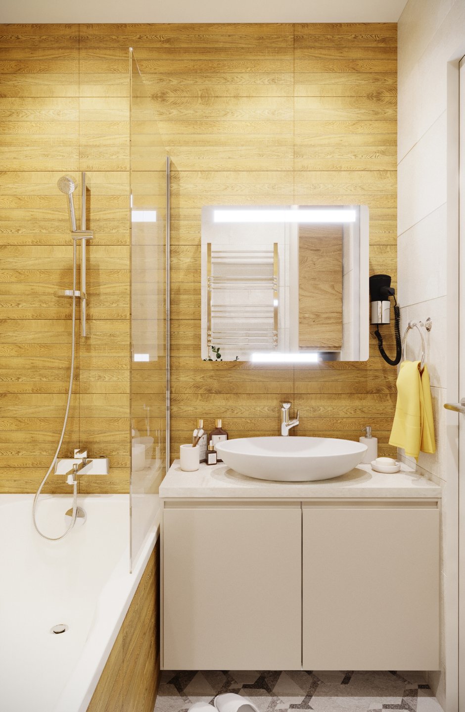 Фотография: Ванная в стиле Эко, Современный, Квартира, Проект недели, Москва, Панельный дом, 3 комнаты, 60-90 метров, Владислав Седов, LINES – фото на INMYROOM