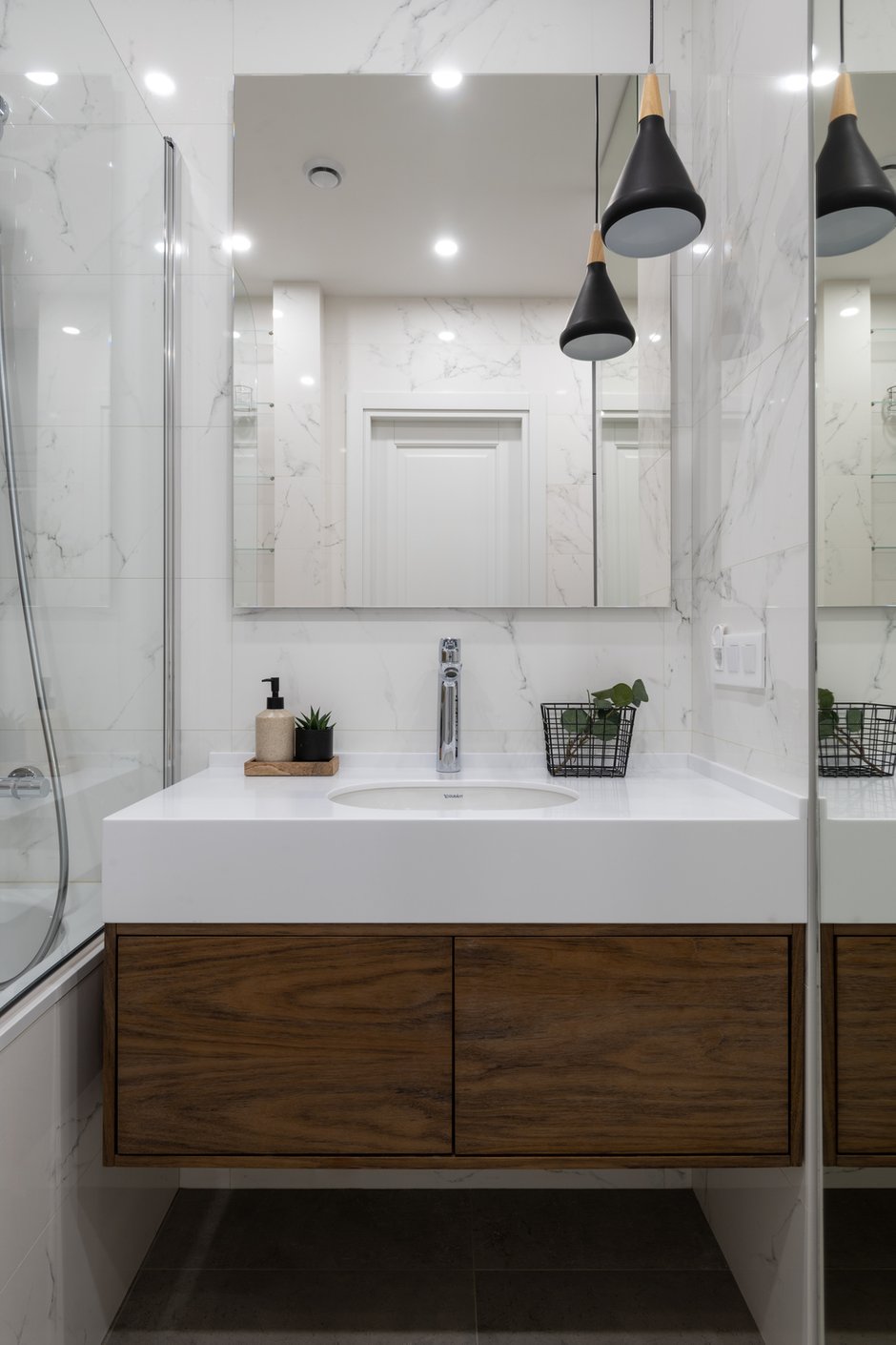 Фотография: Ванная в стиле Современный, Скандинавский, Квартира, Проект дня, Москва, 3 комнаты, 40-60 метров, 60-90 метров, Вера Шеверденок, Roomba Interior – фото на INMYROOM