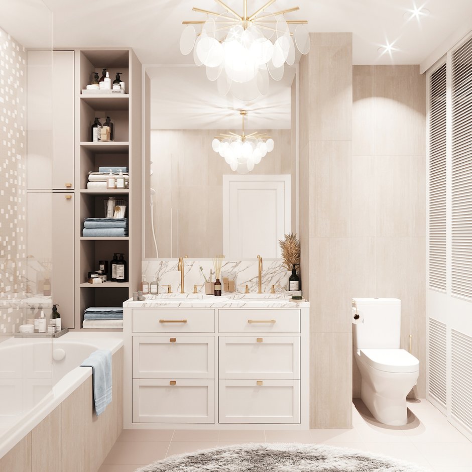 Фотография: Ванная в стиле Современный, Квартира, Проект недели, Санкт-Петербург, Елена Иванова, 3 комнаты, Более 90 метров – фото на INMYROOM