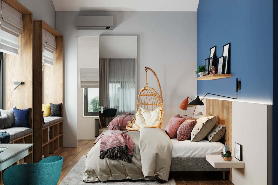 Фотография: Спальня в стиле Скандинавский, Современный, Дом, Проект недели, Дом и дача, Химки, Павел Герасимов, Geometrium, Московская область, 4 и больше, Более 90 метров – фото на INMYROOM