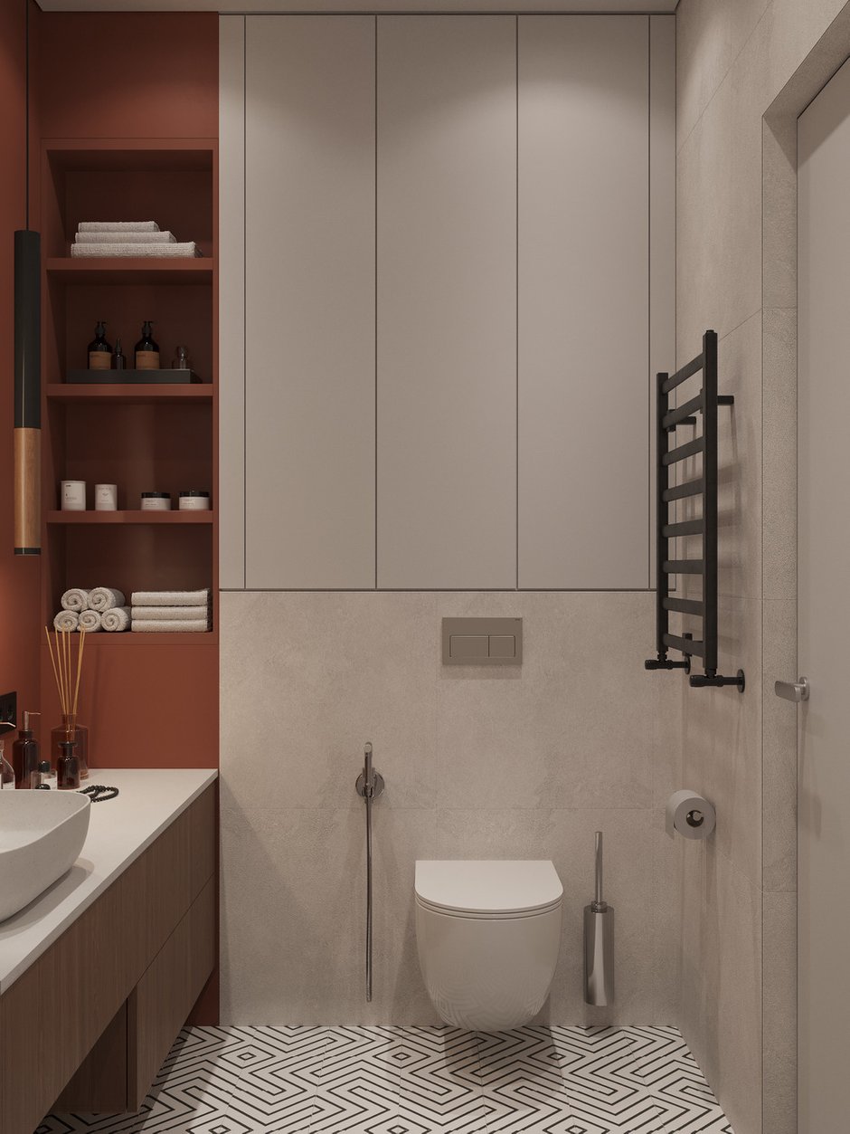 Фотография: Ванная в стиле Современный, Минимализм, Квартира, Проект недели, Москва, Монолитный дом, 3 комнаты, 60-90 метров, Анастасия Григорьева – фото на INMYROOM