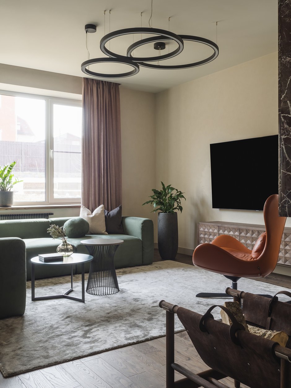 Фотография: Гостиная в стиле Современный, Дом, Проект недели, Дом и дача, Нижний Новгород, 4 и больше, Более 90 метров, Елена Тринитатская – фото на INMYROOM