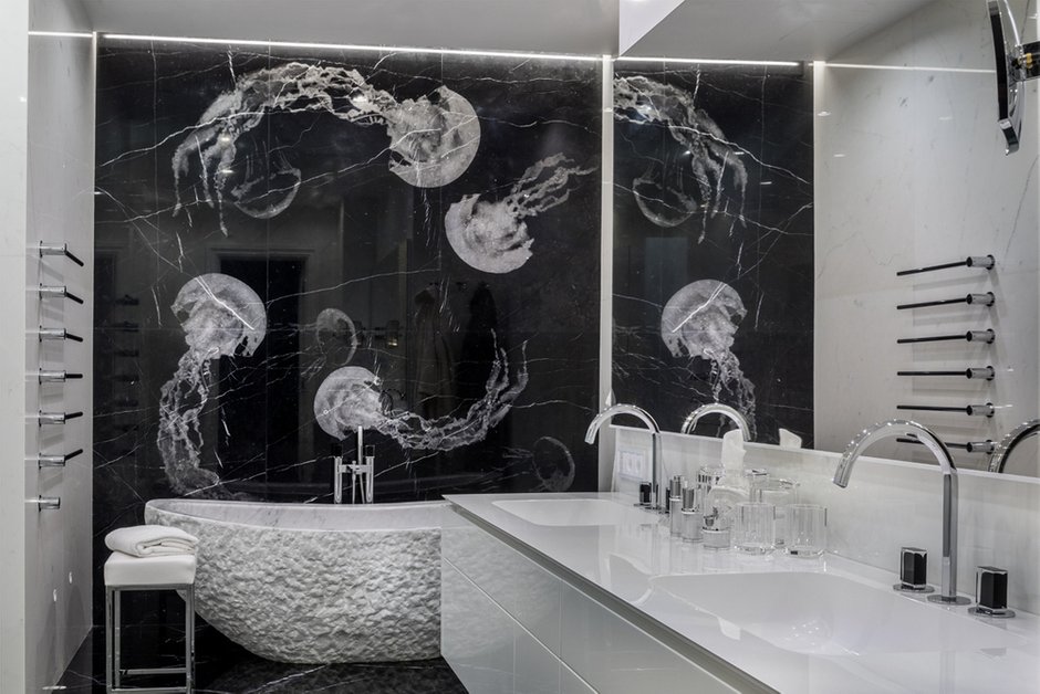 Фотография: Ванная в стиле Современный, Квартира, Проект недели, Москва, Монолитный дом, 4 и больше, Более 90 метров, #эксклюзивныепроекты, Тор-Ард – фото на INMYROOM