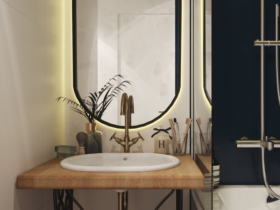 Фотография: Ванная в стиле Современный, Квартира, Проект недели, Москва, Юлия Чернова, Кирпичный дом, 3 комнаты, 60-90 метров – фото на INMYROOM