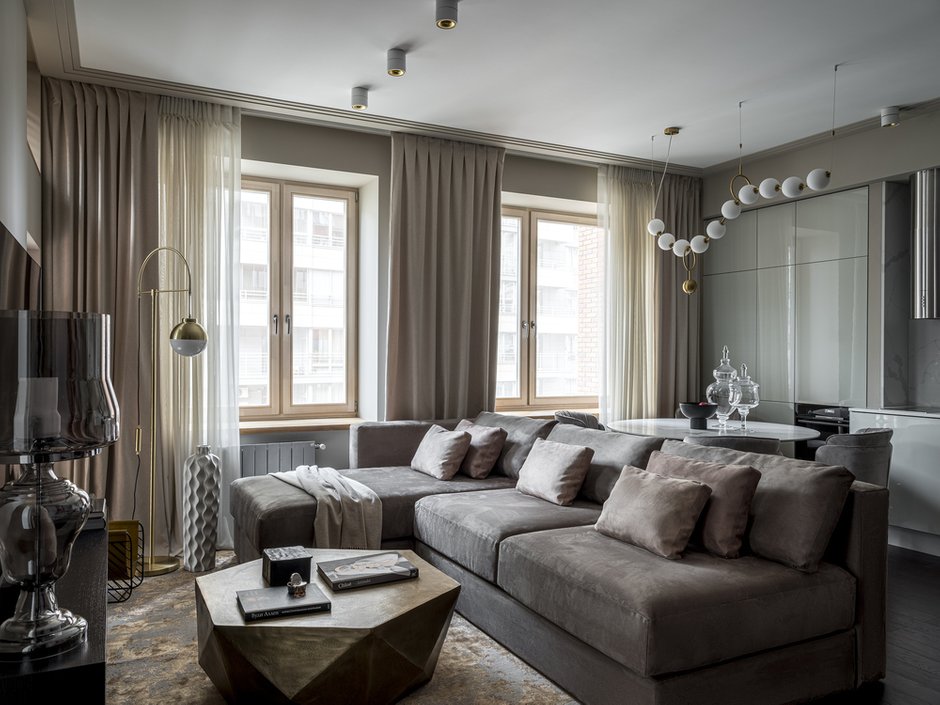 Фотография: Гостиная в стиле Современный, Квартира, Проект недели, Москва, 3 комнаты, 60-90 метров, Notum Project, Александра Сергеева – фото на INMYROOM