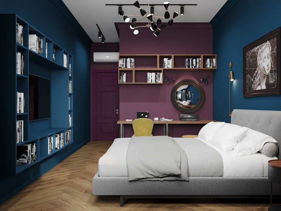 Фотография: Спальня в стиле Современный, Эклектика, Квартира, Проект недели, Москва, 3 комнаты, 60-90 метров, Более 90 метров, Олеся Березовская, DesignStudio13 – фото на INMYROOM