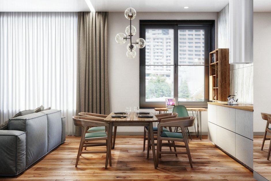 Фотография: Кухня и столовая в стиле Современный, Лофт, Квартира, Проект недели, Москва, Эко, 2 комнаты, 60-90 метров – фото на INMYROOM