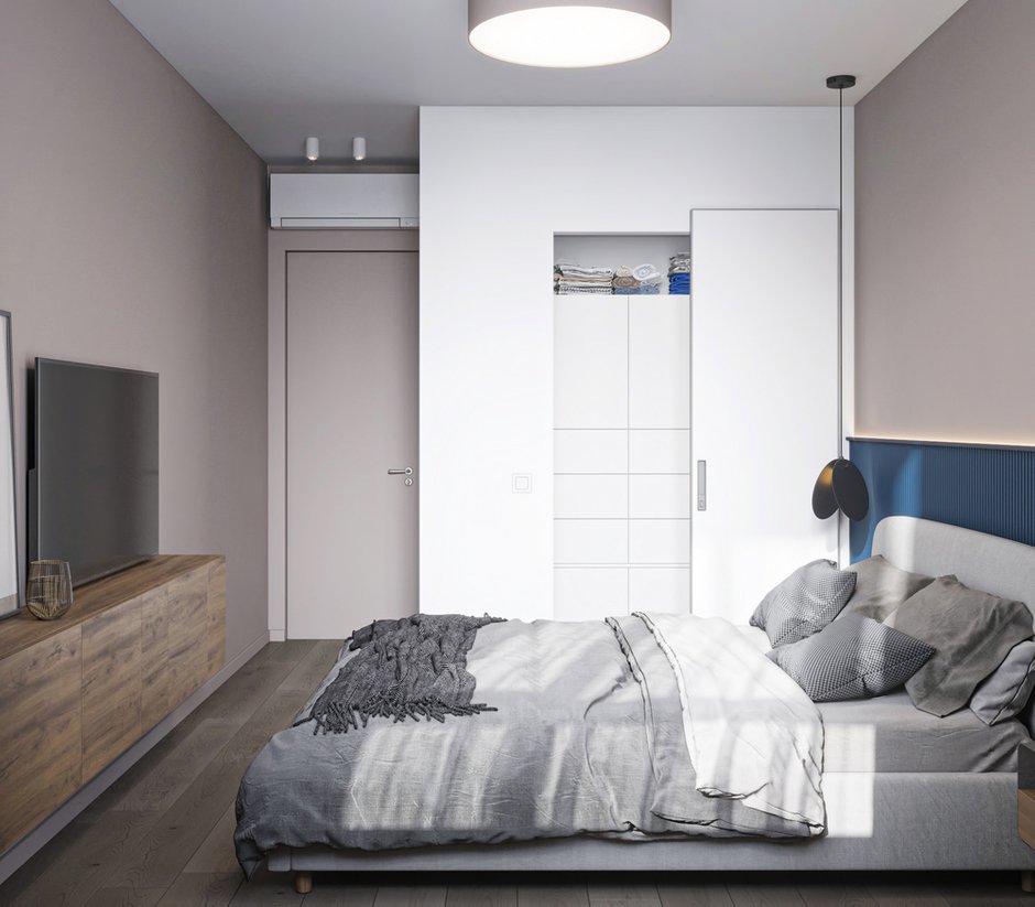 Фотография: Спальня в стиле Современный, Квартира, Проект недели, Москва, 3 комнаты, 60-90 метров, Более 90 метров, Бюро «Общая Площадь» – фото на INMYROOM