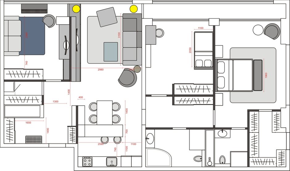 Фотография: Планировки в стиле , Гостиная, Проект недели, Москва, Павел Алексеев – фото на INMYROOM