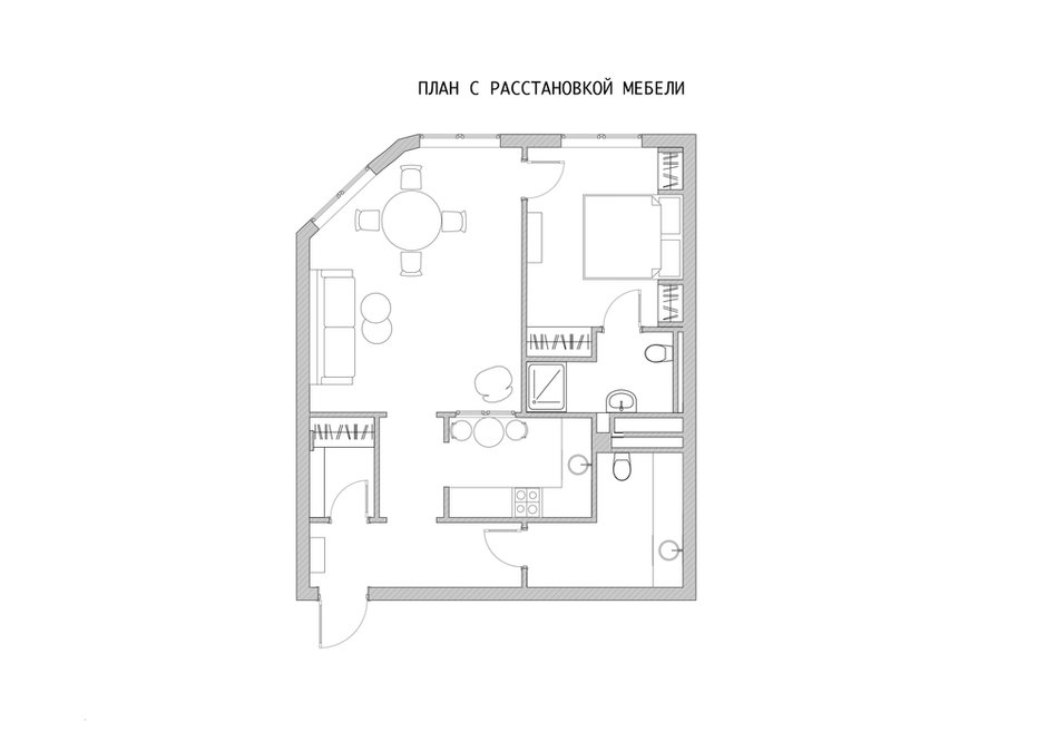 Фотография: Планировки в стиле , Скандинавский, Квартира, Проект недели, Эко, Красногорск, Московская область, Ольга Шаповалова, 2 комнаты, 40-60 метров, Монолитно-кирпичный – фото на INMYROOM