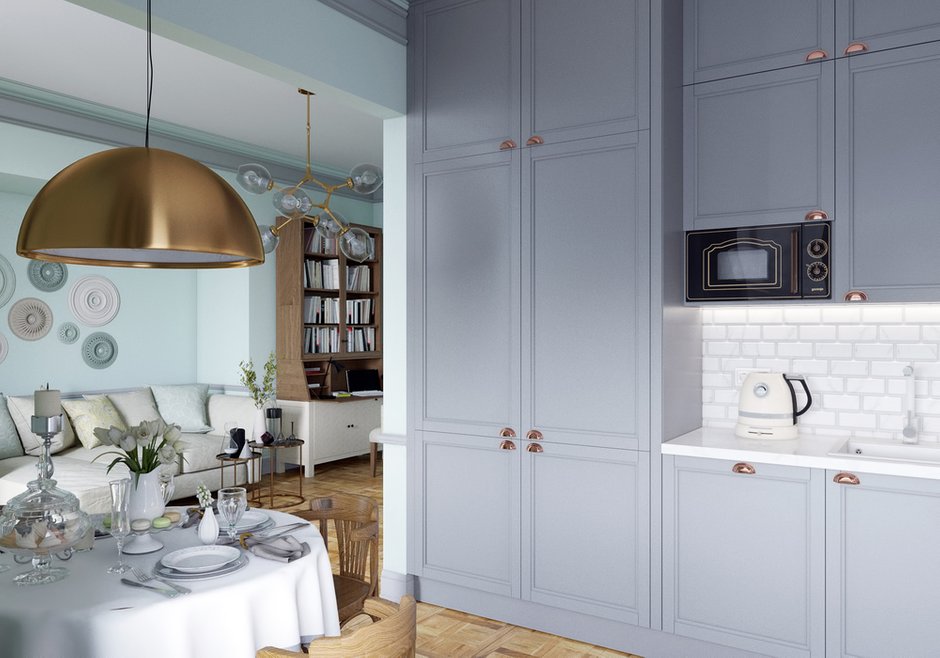 Фотография: Кухня и столовая в стиле Скандинавский, Квартира, Проект недели, Москва, Сталинка, Алена Юдина, 3 комнаты, 60-90 метров – фото на INMYROOM