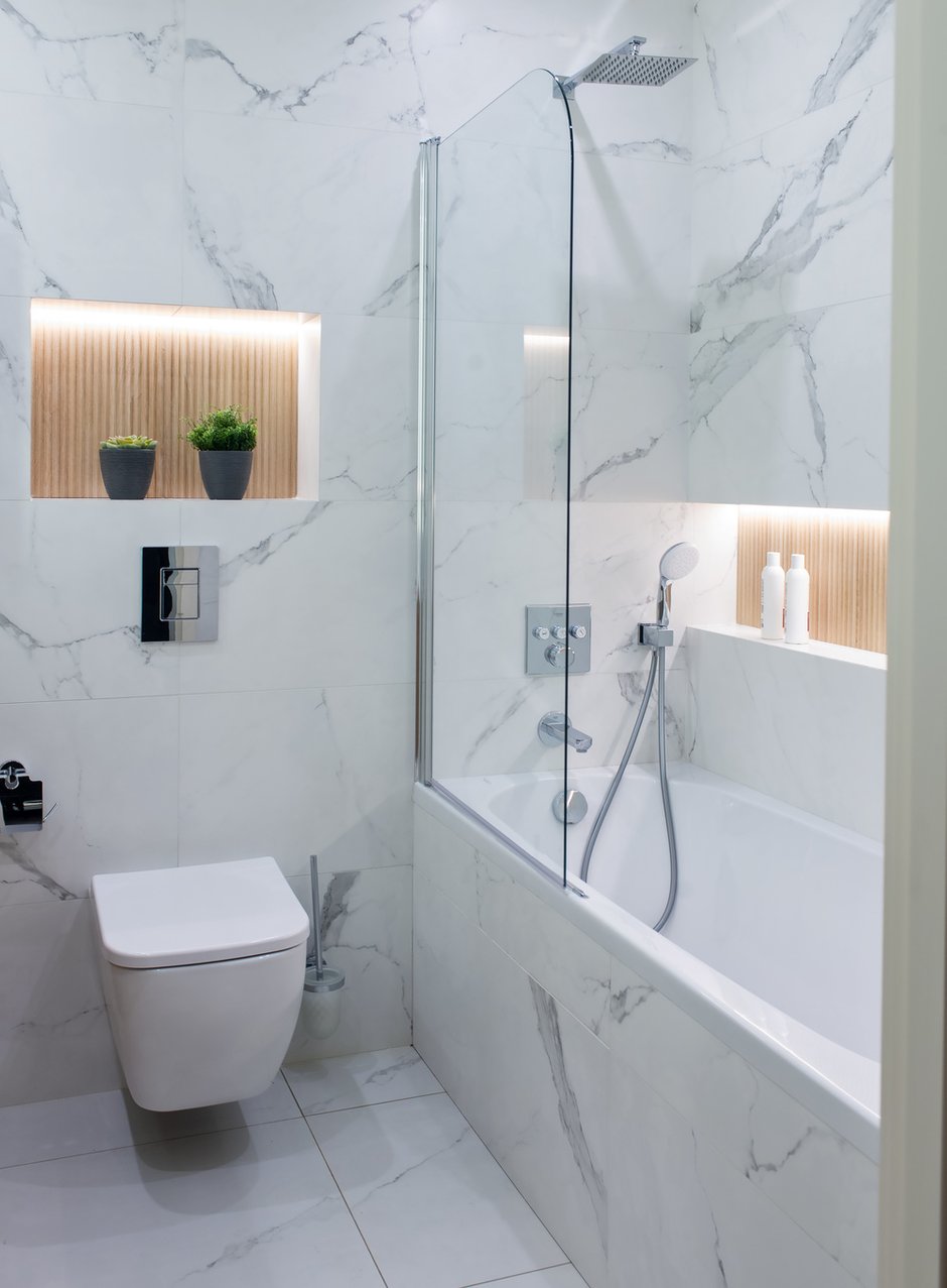 Фотография: Ванная в стиле Современный, Квартира, Проект недели, 1 комната, 2 комнаты, 40-60 метров, Брянск, Елена Кулешова – фото на INMYROOM