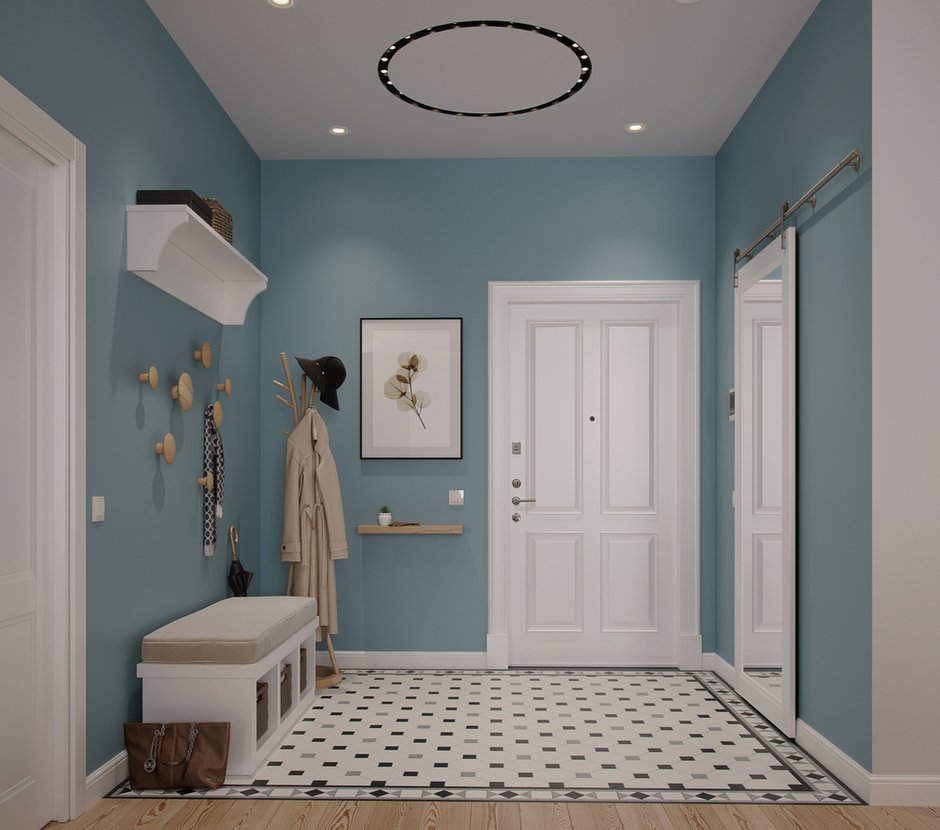 Фотография: Прихожая в стиле Современный, Скандинавский, Квартира, Проект дня, Москва, Монолитный дом, 3 комнаты, Более 90 метров, Юлия Кандыбей, ЖК «Дом на Мосфильмовской» – фото на INMYROOM