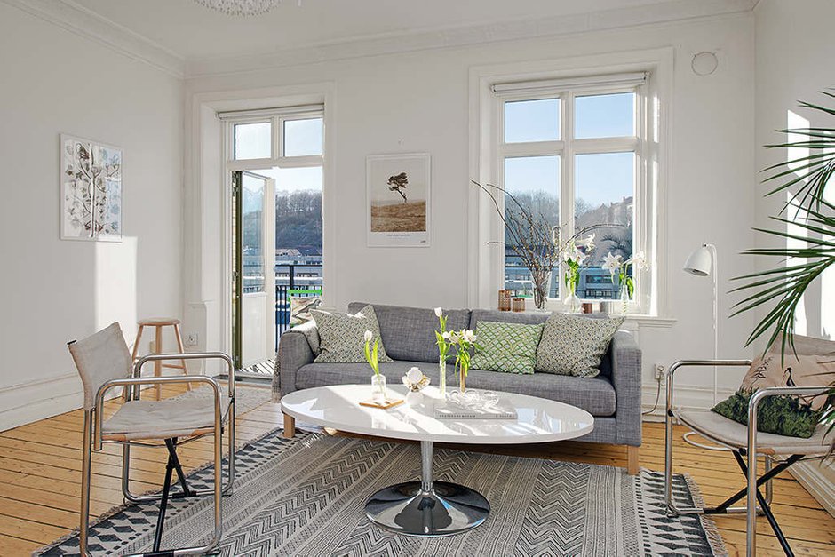 Фотография: Гостиная в стиле Скандинавский, Малогабаритная квартира, Квартира, Дома и квартиры – фото на INMYROOM