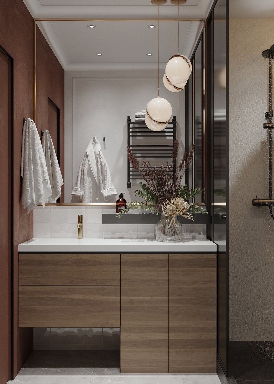 Фотография: Ванная в стиле Современный, Квартира, Проект дня, Москва, Монолитный дом, 2 комнаты, 40-60 метров, Project P, Анастасия Петухова – фото на INMYROOM