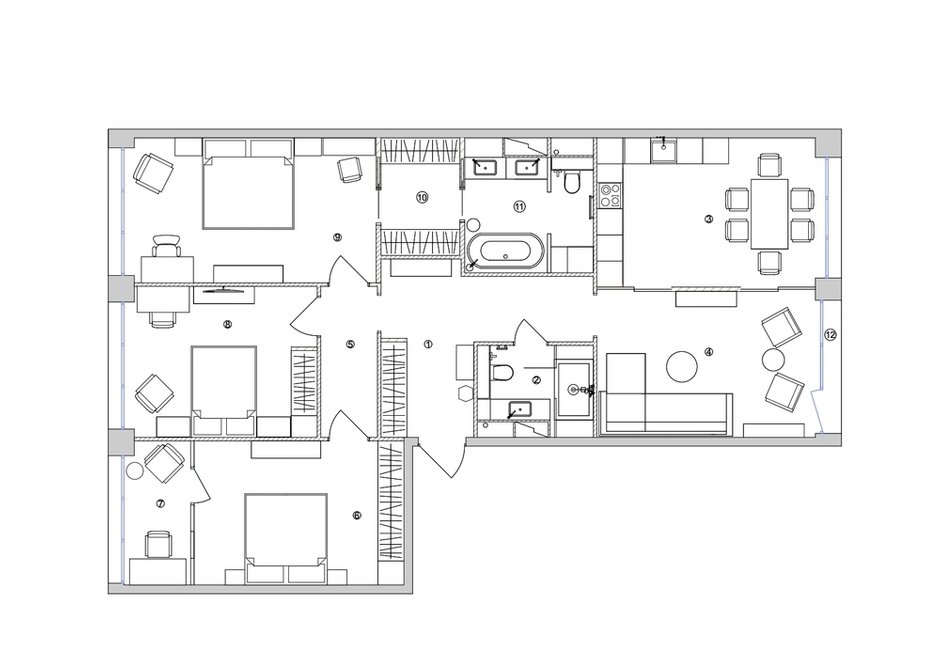 Фотография: Планировки в стиле , Современный, Квартира, Проект недели, Москва, 4 и больше, Более 90 метров, Диана Бганова – фото на INMYROOM