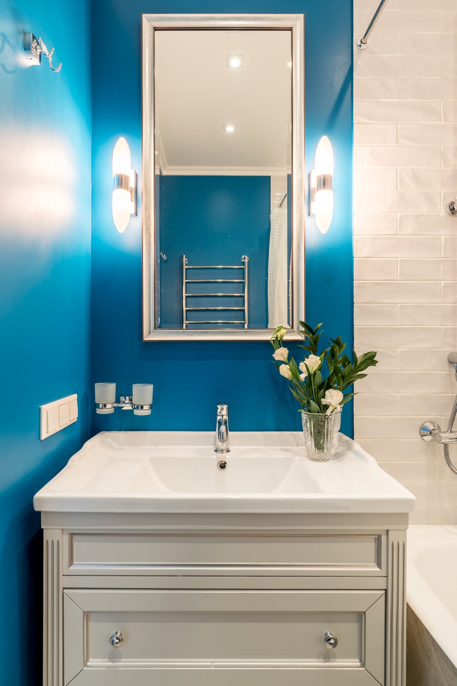 Фотография: Ванная в стиле Современный, Квартира, Проект недели, Москва, Монолитный дом, 2 комнаты, 40-60 метров, Наталья Широкорад – фото на INMYROOM