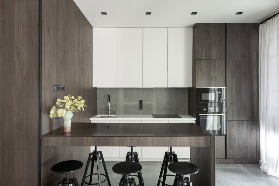 Фотография: Кухня и столовая в стиле Минимализм, Современный, Квартира, Проект дня, Киев, PLANiUM, 4 и больше, Более 90 метров – фото на INMYROOM