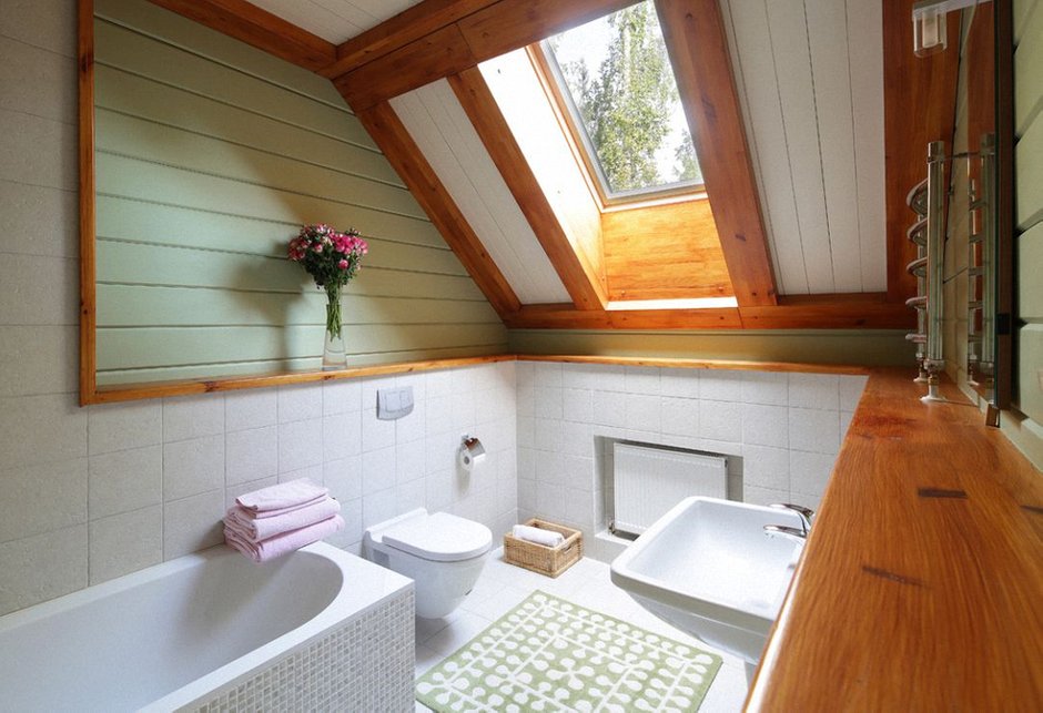 Фотография: Ванная в стиле Прованс и Кантри, Дом, Проект недели, Дом и дача, Московская область, дом из бруса, Александр Петунин, Палекс-строй – фото на INMYROOM