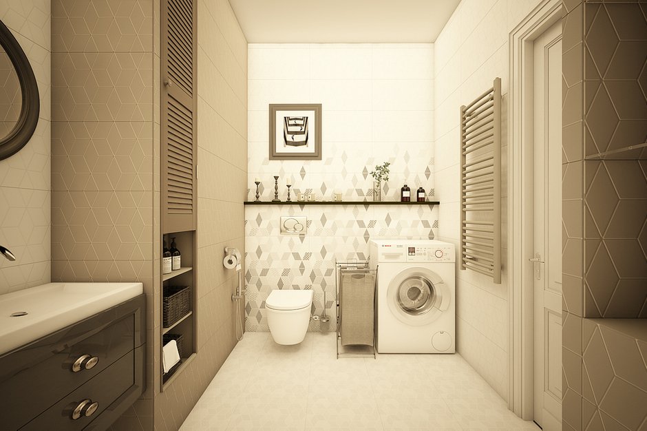 Фотография: Ванная в стиле Современный, Квартира, Проект недели, Новая Москва, Коммунарка, Монолитный дом, 3 комнаты, 60-90 метров, Дарья Денисова – фото на INMYROOM