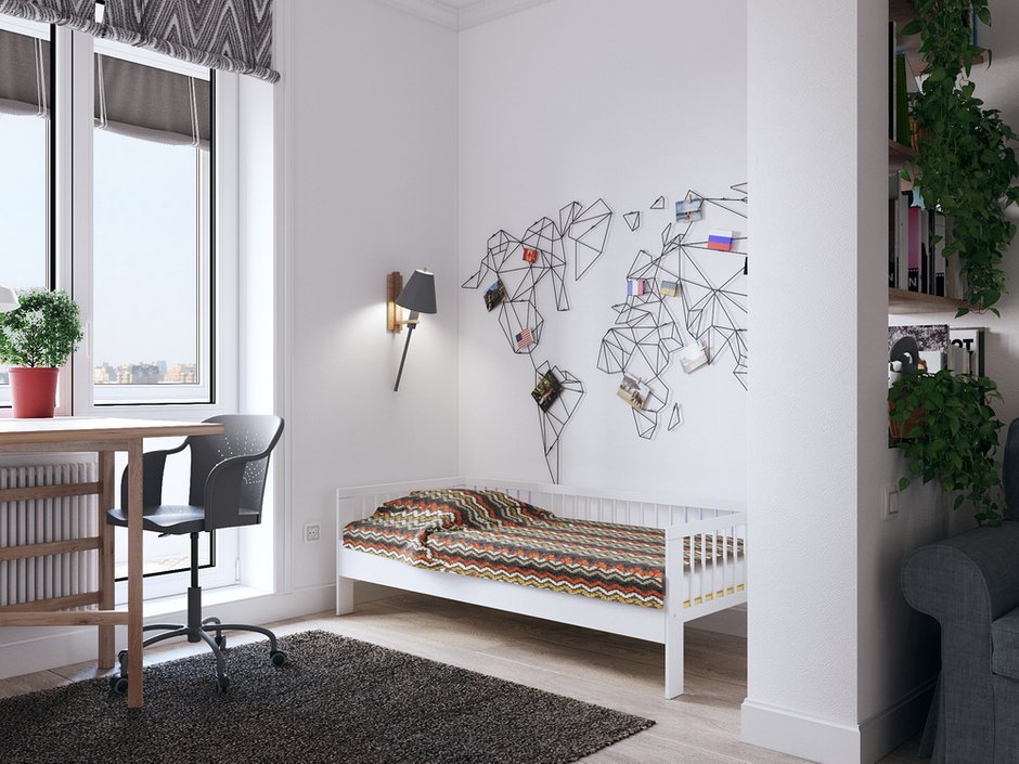 Фотография: Спальня в стиле Скандинавский, Малогабаритная квартира, Квартира, Студия, Проект недели, Санкт-Петербург, новостройка, Даниил Щепанович, Анна Щепанович, Cubiq Studio, Кирпичный дом, Монолитный дом, до 40 метров – фото на INMYROOM