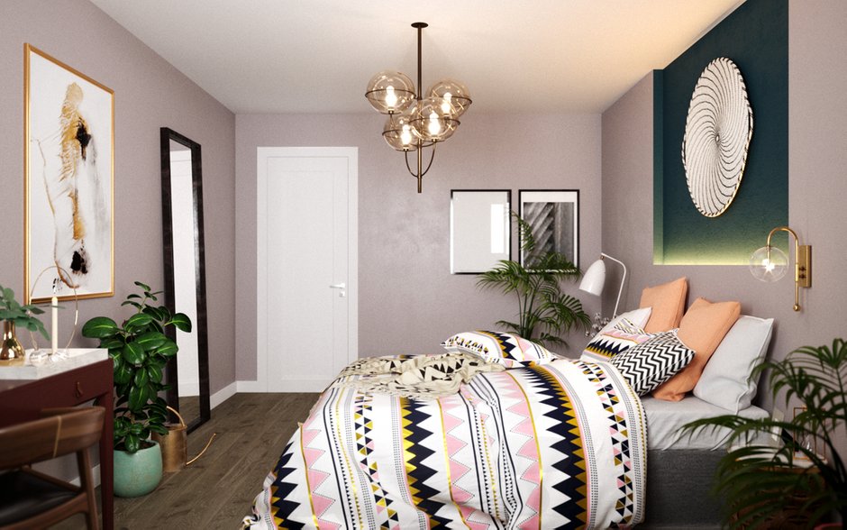 Фотография: Спальня в стиле Современный, Квартира, Проект недели, Санкт-Петербург, Монолитный дом, 3 комнаты, 60-90 метров, Анастасия Шабельская – фото на INMYROOM