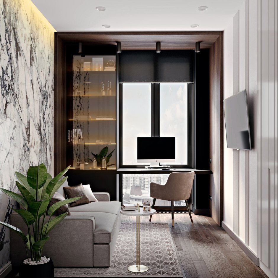 Фотография: Кабинет в стиле Современный, Классический, Квартира, Проект недели, Москва, 3 комнаты, 60-90 метров, Александра Гартке – фото на INMYROOM