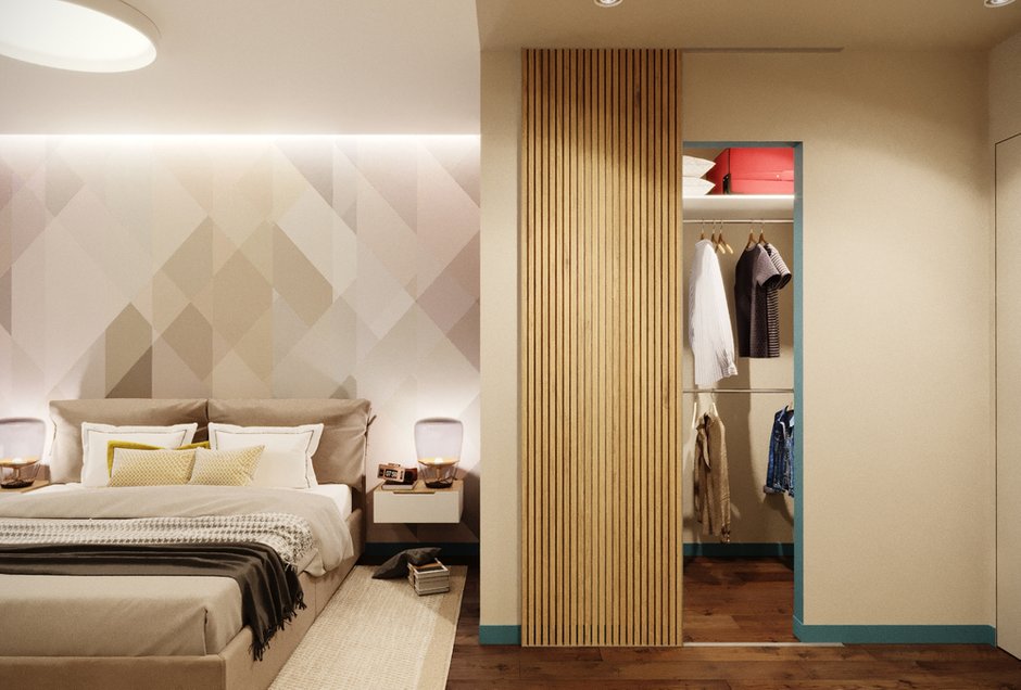 Фотография: Спальня в стиле Эко, Современный, Квартира, Проект недели, Москва, Панельный дом, 3 комнаты, 60-90 метров, Владислав Седов, LINES – фото на INMYROOM