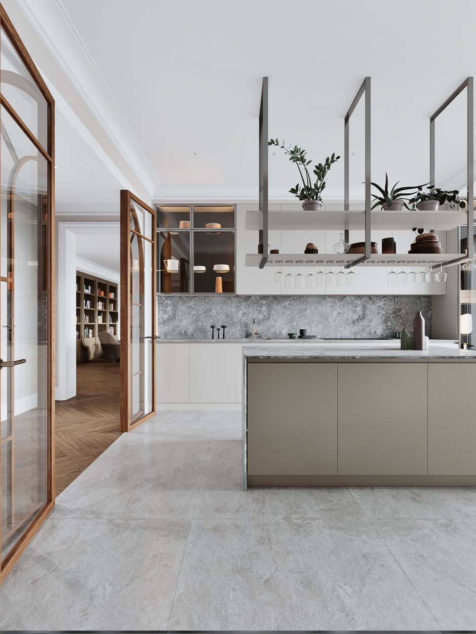 Фотография: Кухня и столовая в стиле Современный, Минимализм, Квартира, Проект дня, Москва, Айя Лисова, 4 и больше, Более 90 метров, Эксклюзивные проекты, Aiya Design – фото на INMYROOM