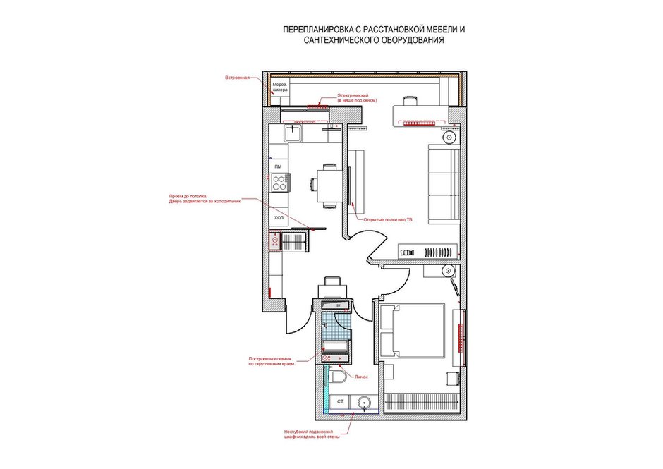 План с расстановкой мебели