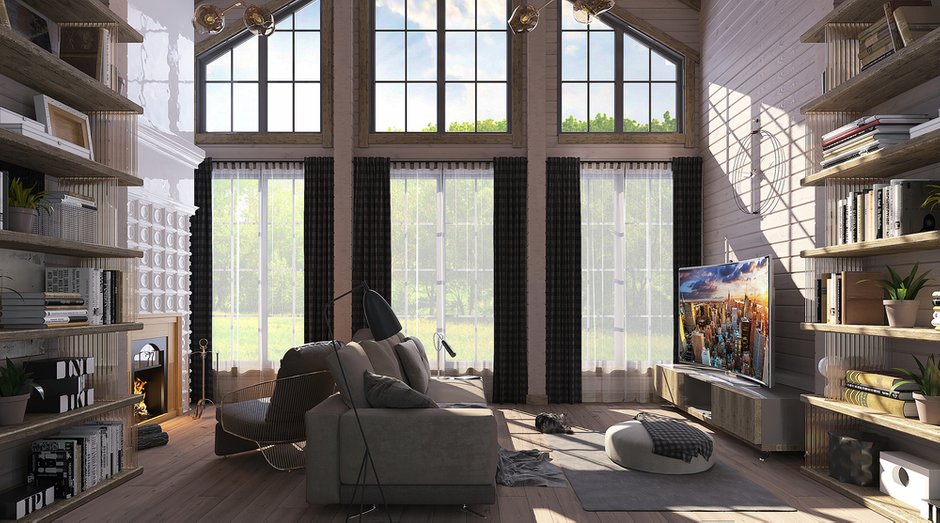 Фотография: Гостиная в стиле Современный, Дом, Проект недели, Дом и дача, Новосибирск, 4 и больше, Более 90 метров, Александр Малышев – фото на INMYROOM