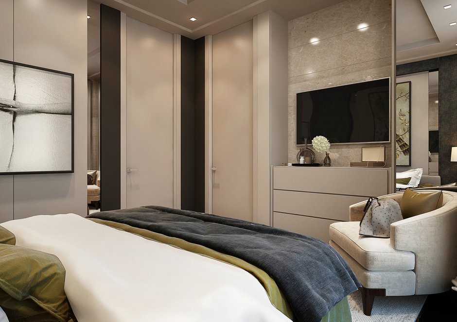 Фотография: Спальня в стиле Современный, Квартира, Проект недели, Москва, Beindesign, ЖК «Резиденция Монэ» – фото на INMYROOM