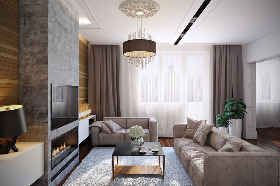 Фотография:  в стиле , Современный, Квартира, Проект недели, Сургут, 3 комнаты, Более 90 метров, Монолитно-кирпичный, Fisheye Studio – фото на INMYROOM