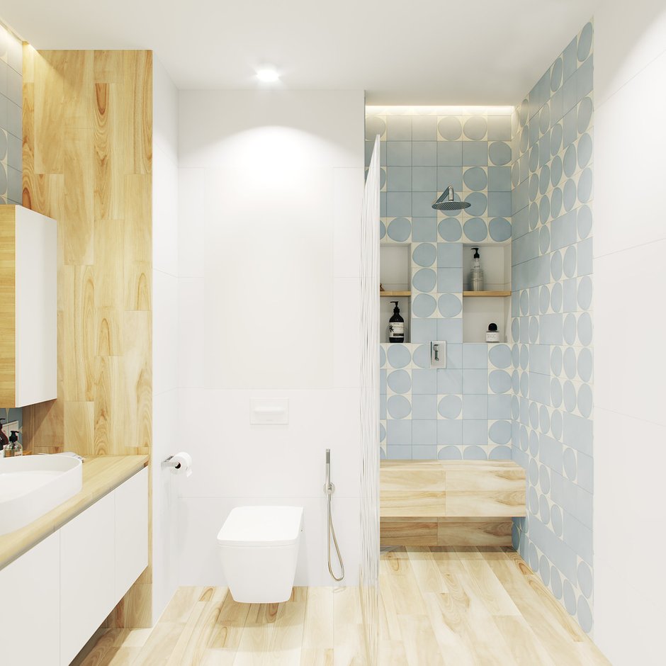 Фотография: Ванная в стиле Современный, Минимализм, Квартира, Проект недели, Санкт-Петербург, Монолитный дом, 3 комнаты, 60-90 метров, Более 90 метров, LINES – фото на INMYROOM