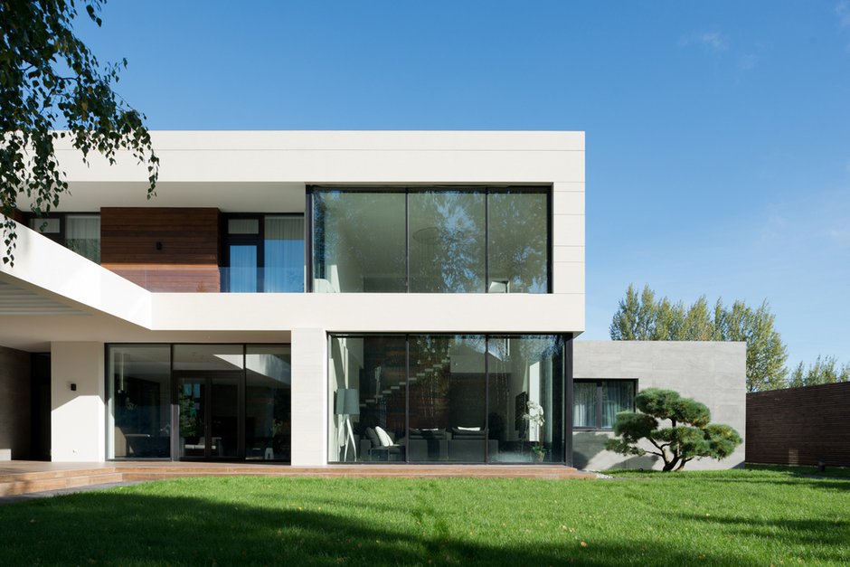 Фотография:  в стиле , Современный, Дом, Минимализм, Подмосковье, Московская область, Монолитный дом, Александра Федорова, 4 и больше, Более 90 метров, Эксклюзивные проекты, Марфино – фото на INMYROOM