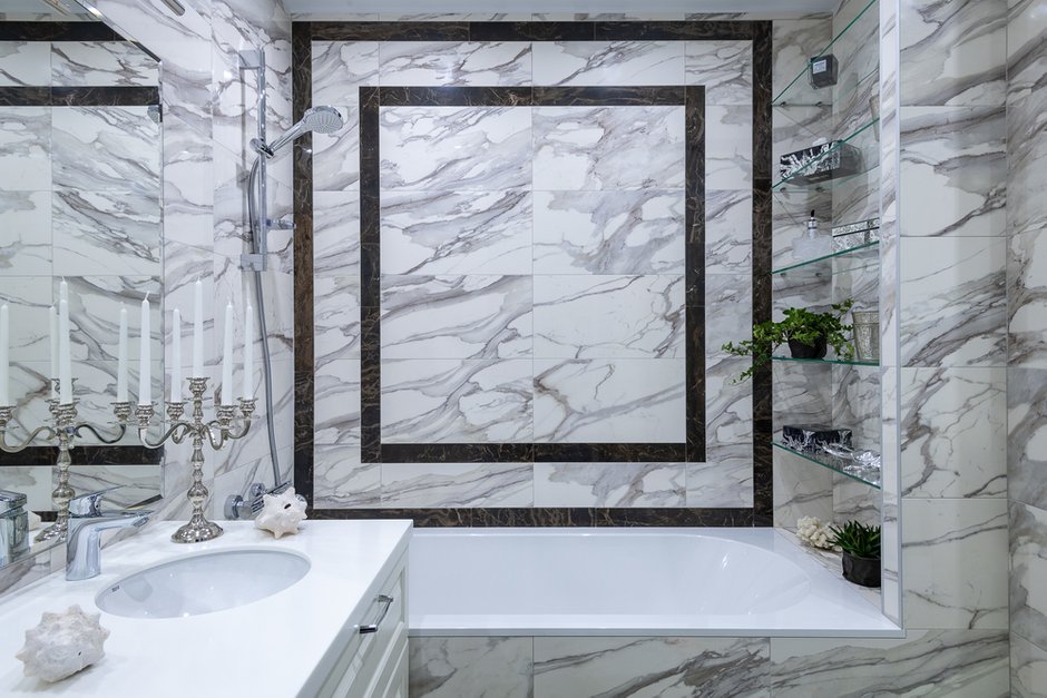 Фотография: Ванная в стиле Классический, Современный, Квартира, Проект дня, Московский, 3 комнаты, 60-90 метров, Евгений Гнесин, Карина Римик – фото на INMYROOM