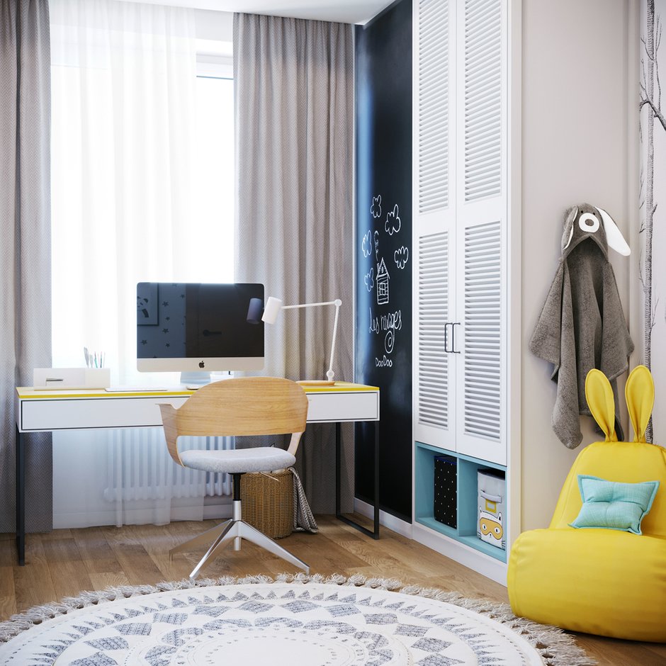 Фотография: Детская в стиле Скандинавский, Современный, Квартира, Проект недели, Москва, 3 комнаты, 60-90 метров, Монолитно-кирпичный, Студия 20:18, ПРЕМИЯ INMYROOM – фото на INMYROOM