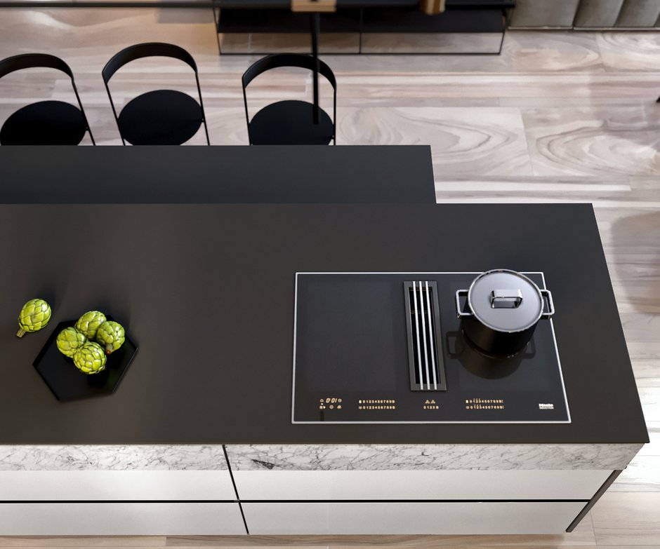 Фотография: Кухня и столовая в стиле Современный, Квартира, Miele, Проект недели, Москва, Quadro room, 4 и больше, Более 90 метров – фото на INMYROOM