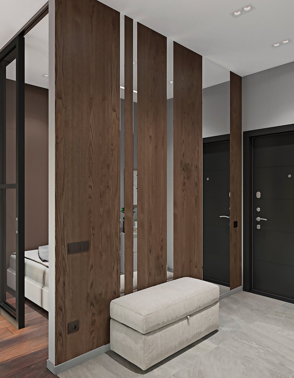 Фотография: Прихожая в стиле Минимализм, Современный, Квартира, Студия, Проект недели, Новая Москва, 40-60 метров, Монолитно-кирпичный, Галина Ло, ЖК Рассказово – фото на INMYROOM