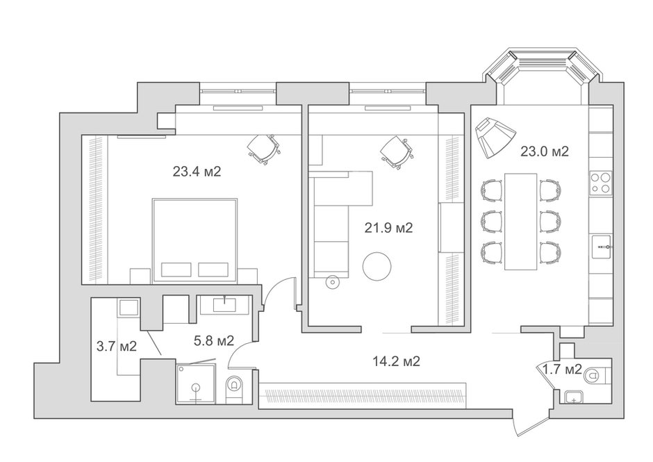План с расстановкой мебели