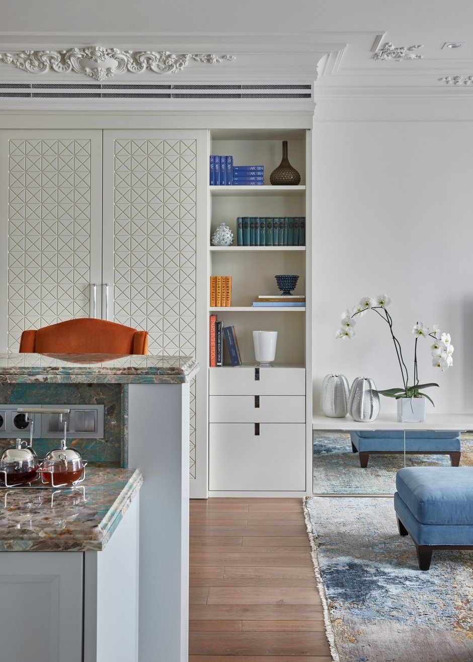 Фотография: Кухня и столовая в стиле Классический, Современный, Эклектика, Квартира, Проект недели, Москва, 4 и больше, Более 90 метров, #эксклюзивныепроекты, Наталья Самойлова, Perfect Space – фото на INMYROOM