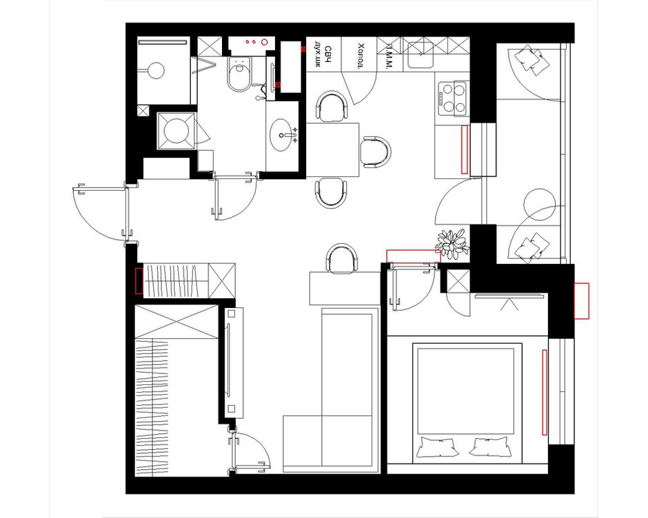 Фотография: Планировки в стиле , Квартира, Проект недели, Санкт-Петербург, Виктория Малышева, VMGroup, 2 комнаты, 40-60 метров, Монолитно-кирпичный, ЖК Самоцветы – фото на INMYROOM